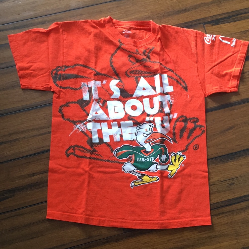 University of Miami Orange T Size M